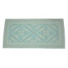 TAPPETO SARDO PISTOCCU FIORITO MECCANICO MISURA 58X105 BICOLORE COTONE NATURALE E COLORATO