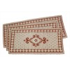 Tris camera tappeti sardi modello Giglio Reale realizzati a mano in cotone naturale e colorato.