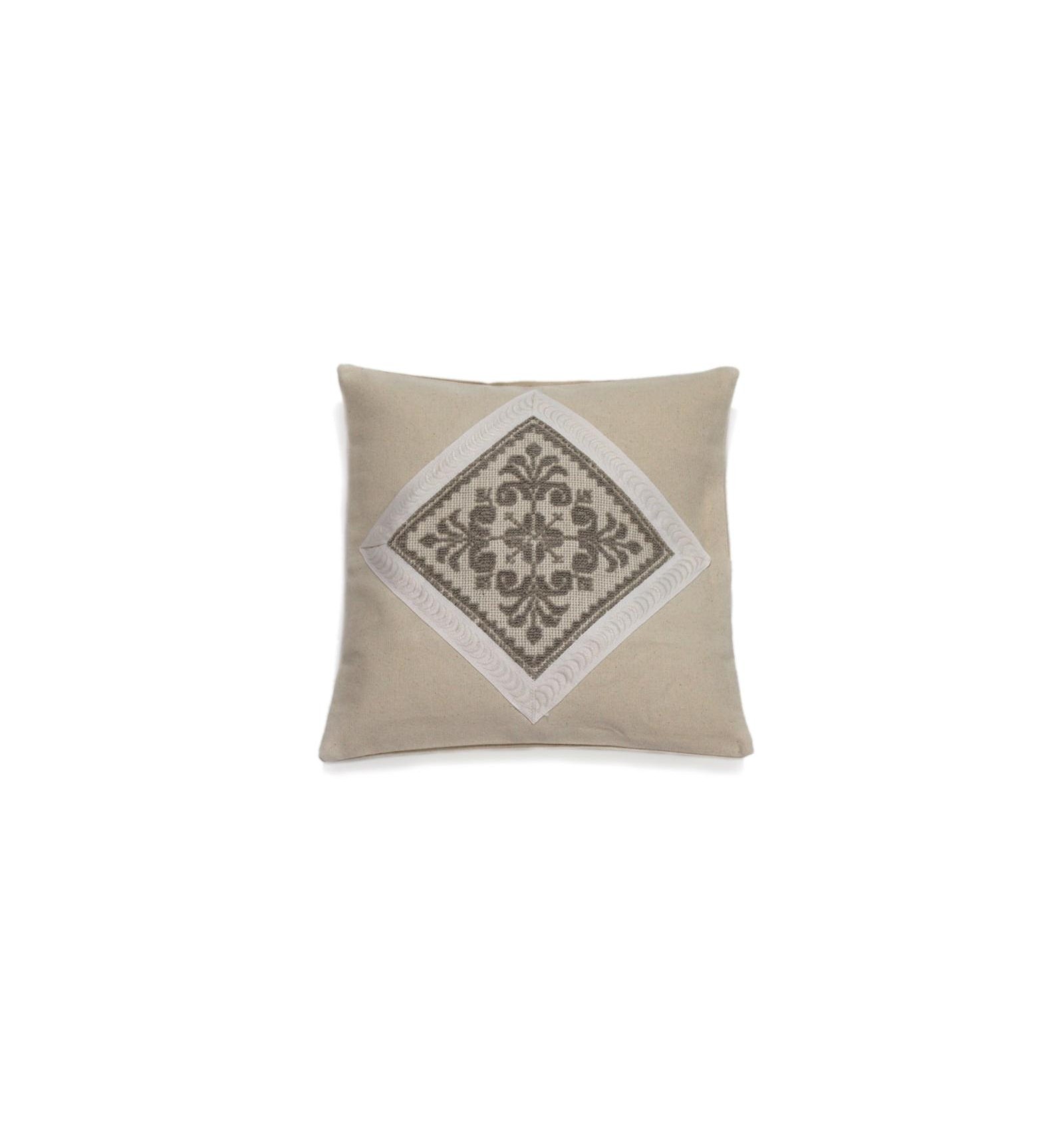 Guru-Shop Copri Cuscino Etno Stampa A Blocchi 80x80 Cm – Giallo Cotone Con Bottoni In Legno Di Cocco – Modello 13