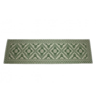 TAPPETO SARDO PISTOCCU FIORITO MECCANICO MISURA 58X190 BICOLORE COTONE NATURALE E COLORATO