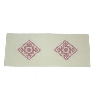 CENTROTAVOLA CON APPLICAZIONE IN COTONE DISEGNO PISTOCCU MISURA 100X40