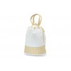 Shopping bag Passilla artigianale in tela liscia e tela bisaccia in cotone