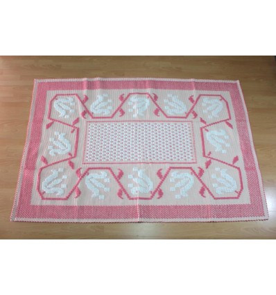 TAPPETO SARDO MANUALE 130X200 CM MODELLO TULIPANI IN COTONE
