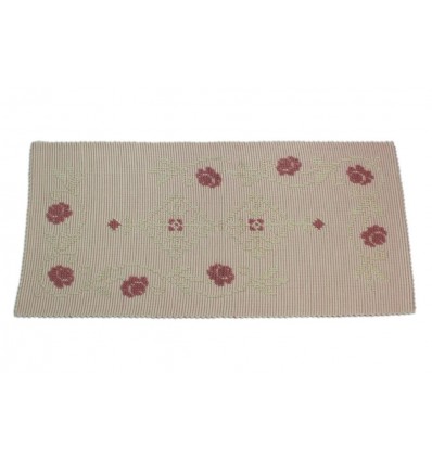 Tappeto sardo manuale 65X130 cm modello Rose e Rombi in cotone